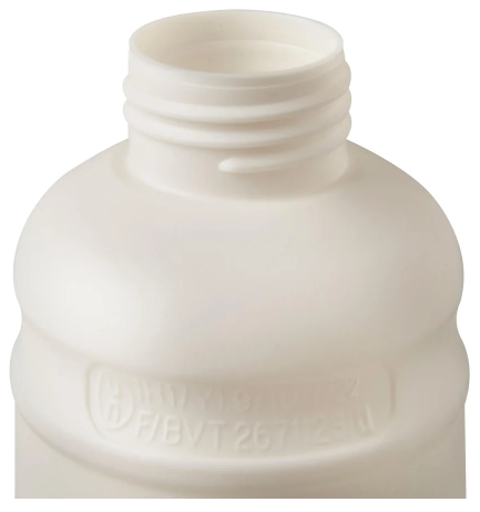 1 L Plastic White UN Approved Fluorinated Cylindrical Bottle 45mm Neck